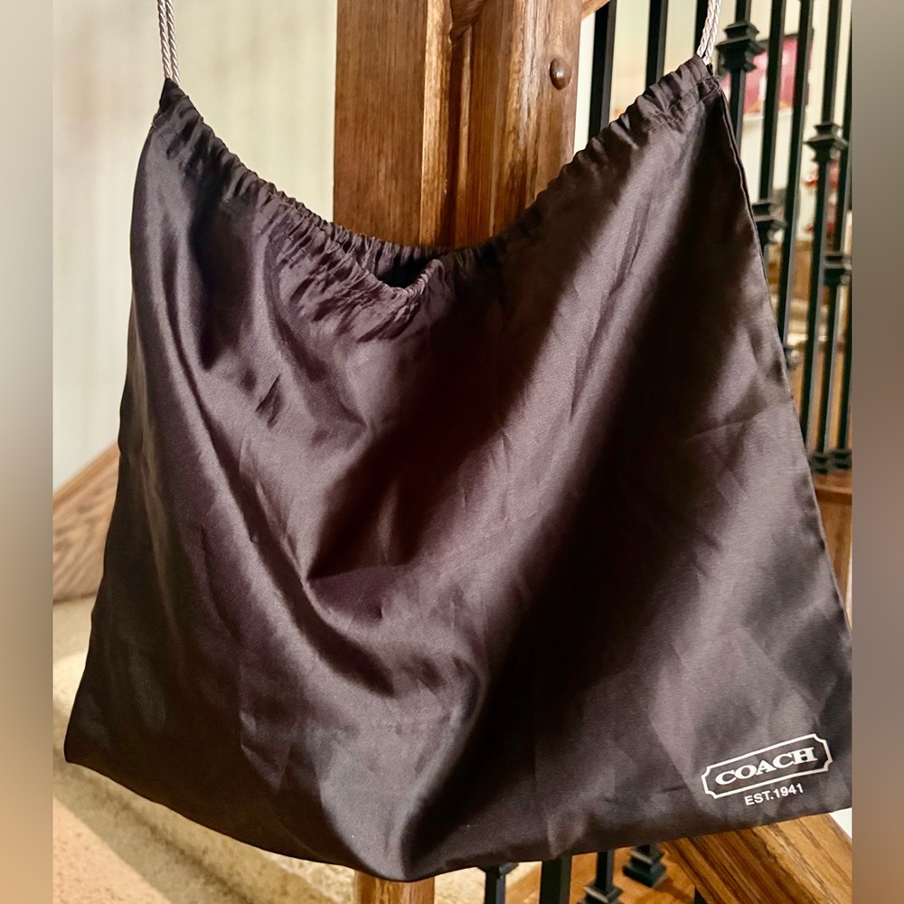 Coach Dark Brown Satin Tote